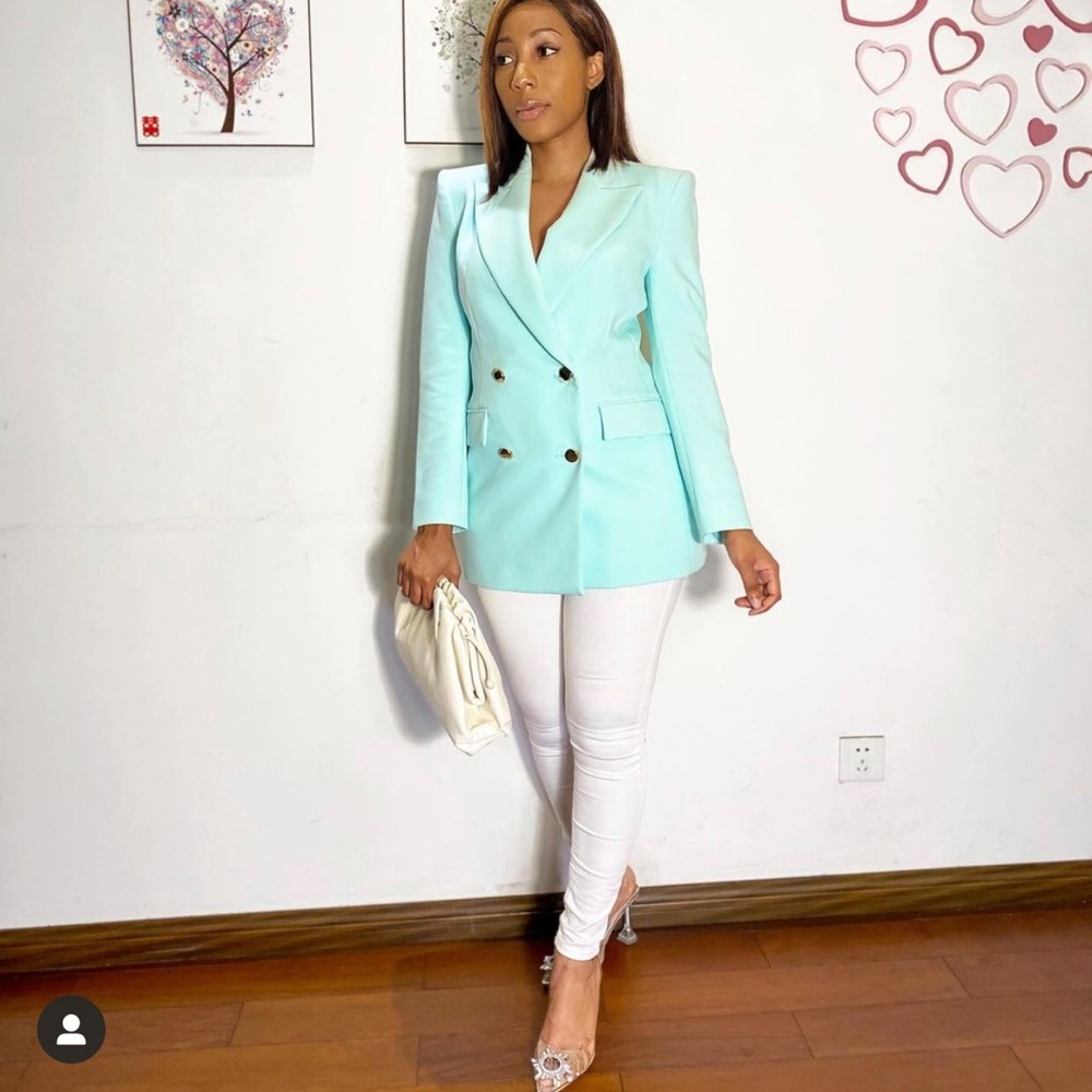 Zara Pronounced Double Breasted Blazer